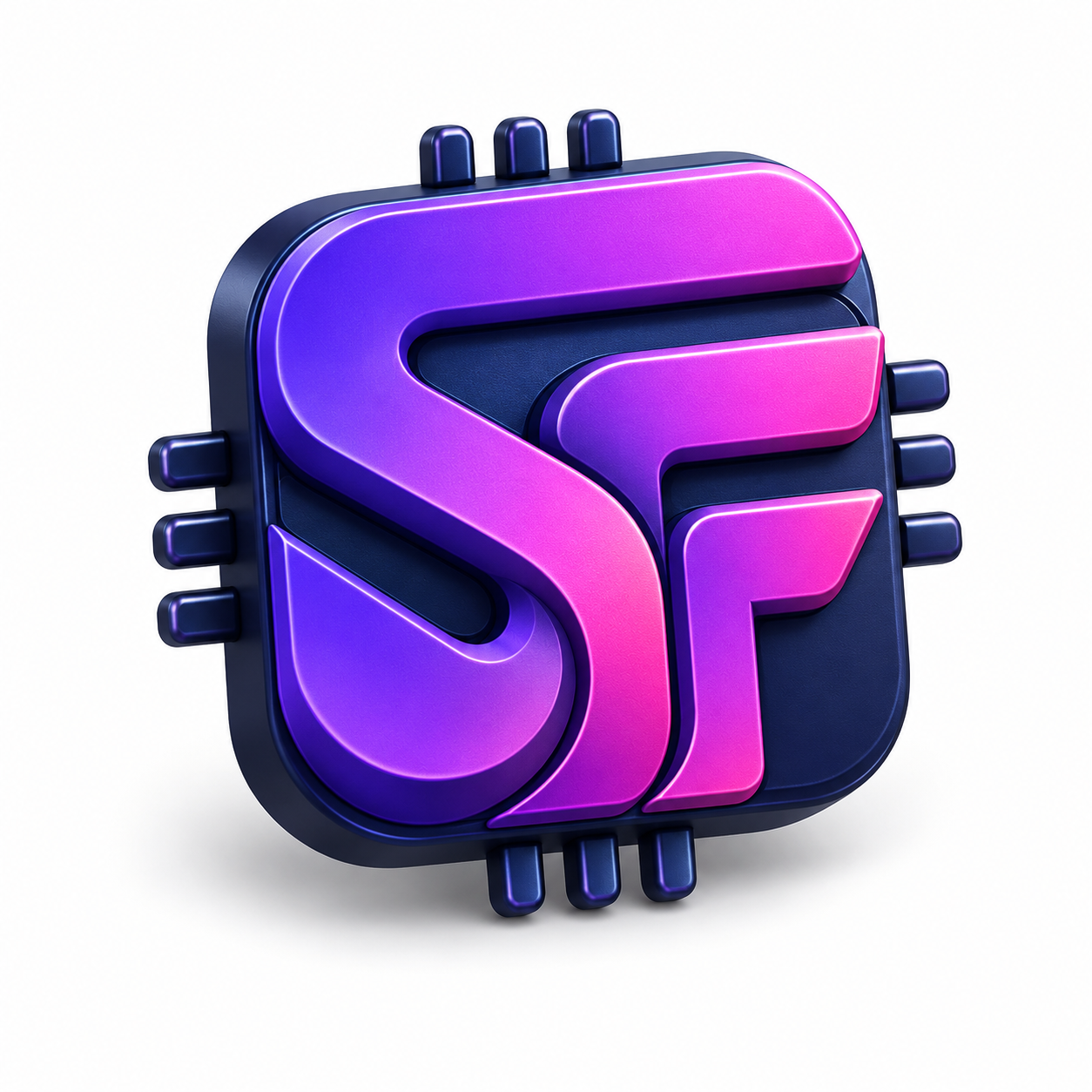SkillFit IT Technologies purple and pink 3D microchip emblem